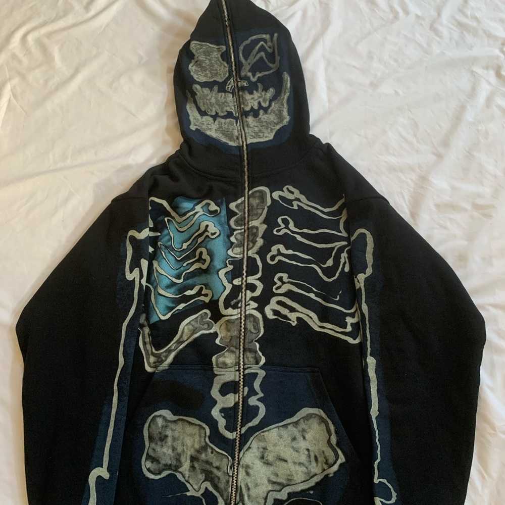 CACTUS JACK FRAGMENT SKELETON GRAFFITI ZIP HOODIE